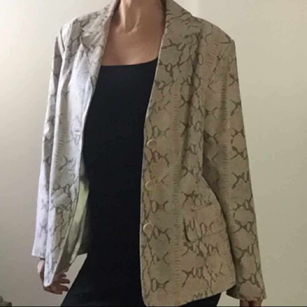 Genuine Leather Jacket Satin Snake Python Medium … - image 8